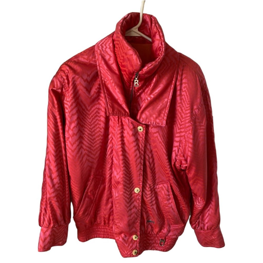 BOGNER Vintage 80s Crop Ski Jacket Fuchsia Tiger